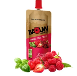 Baouw Purée Bio Framboise - Fraise - Basilic
