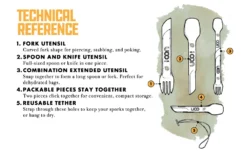 Pack Couverts UCO Switch Spork Utensil Set -Remise Camping couverts uco switch spork utensil set with tether 08